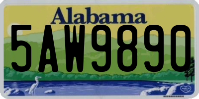 AL license plate 5AW9890