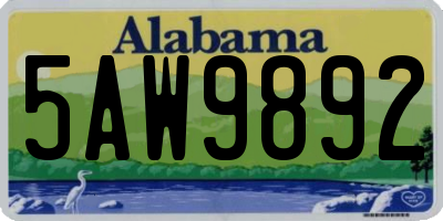 AL license plate 5AW9892