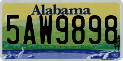 AL license plate 5AW9898