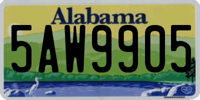 AL license plate 5AW9905