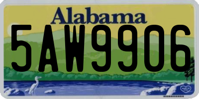 AL license plate 5AW9906