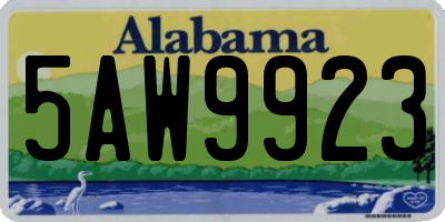 AL license plate 5AW9923