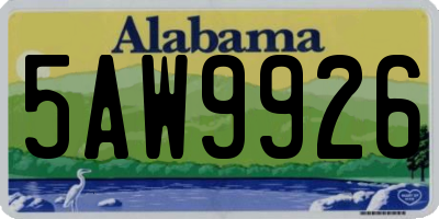 AL license plate 5AW9926
