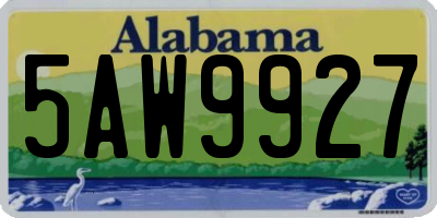 AL license plate 5AW9927