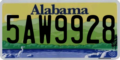 AL license plate 5AW9928
