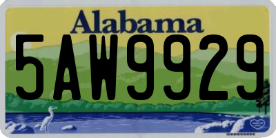 AL license plate 5AW9929