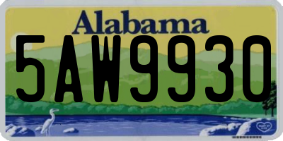 AL license plate 5AW9930