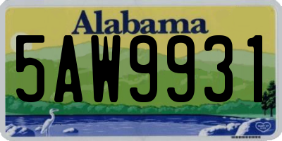 AL license plate 5AW9931