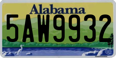 AL license plate 5AW9932