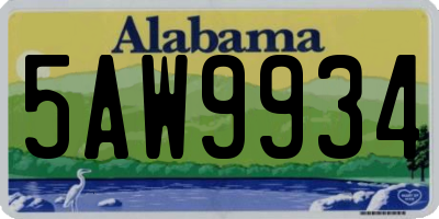 AL license plate 5AW9934