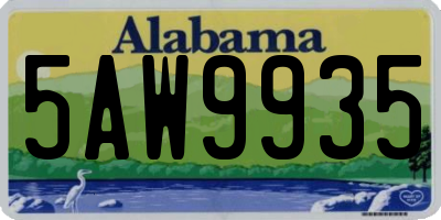 AL license plate 5AW9935