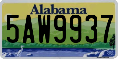 AL license plate 5AW9937