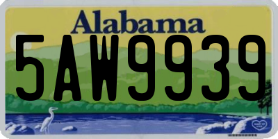 AL license plate 5AW9939