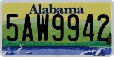 AL license plate 5AW9942