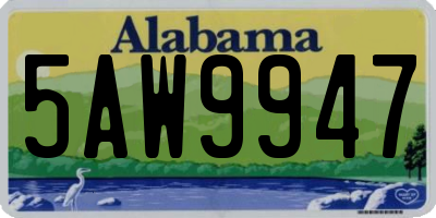 AL license plate 5AW9947
