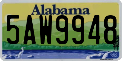 AL license plate 5AW9948