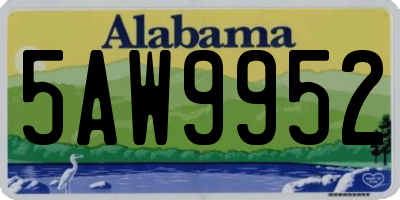 AL license plate 5AW9952