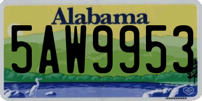 AL license plate 5AW9953