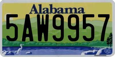 AL license plate 5AW9957