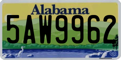 AL license plate 5AW9962