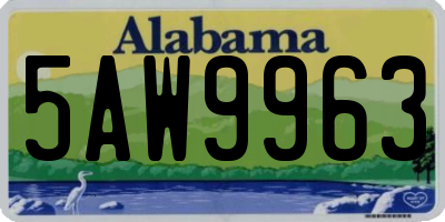 AL license plate 5AW9963