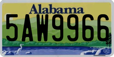 AL license plate 5AW9966