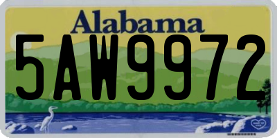 AL license plate 5AW9972