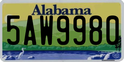 AL license plate 5AW9980