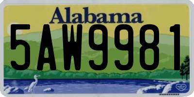 AL license plate 5AW9981