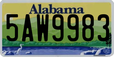 AL license plate 5AW9983