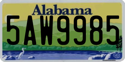 AL license plate 5AW9985