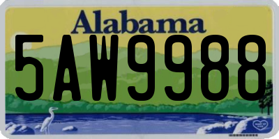 AL license plate 5AW9988