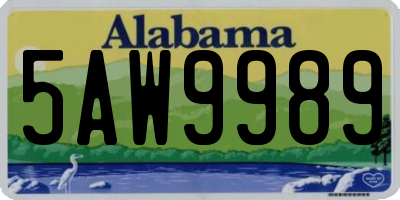 AL license plate 5AW9989