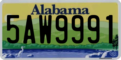AL license plate 5AW9991
