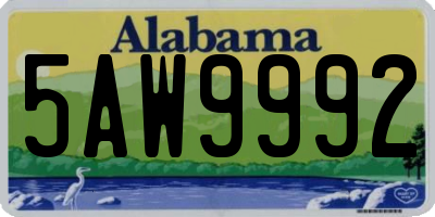 AL license plate 5AW9992