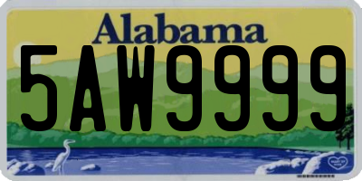 AL license plate 5AW9999