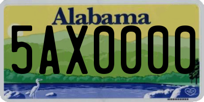 AL license plate 5AX0000