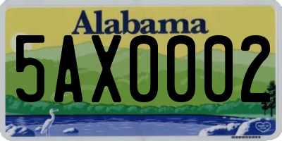 AL license plate 5AX0002