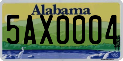 AL license plate 5AX0004