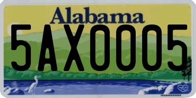 AL license plate 5AX0005