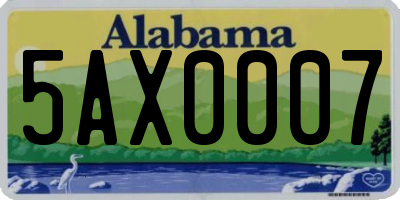 AL license plate 5AX0007