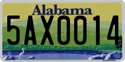 AL license plate 5AX0014