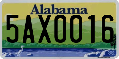 AL license plate 5AX0016
