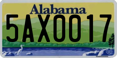 AL license plate 5AX0017