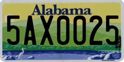 AL license plate 5AX0025
