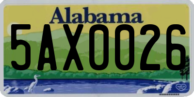 AL license plate 5AX0026