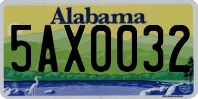 AL license plate 5AX0032