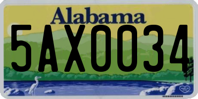 AL license plate 5AX0034