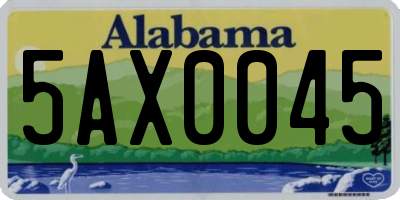 AL license plate 5AX0045