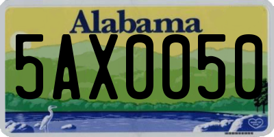 AL license plate 5AX0050